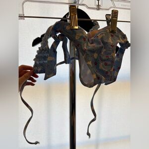 Drama Queen Blue Bunny Print Ruffle Bikini Set (Kids)